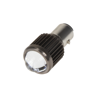 LED BA20 žlutá / bílá, 12 V, motocyklová s čočkou