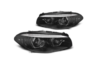 Přední světla BMW F10 / F11 10-13 XENON AFS ANGEL EYES LED DRL černá SEQ