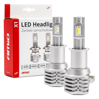 LED žárovky H3, X1 Series, bílé 6500K | 4400 LM, 2 ks AMIO