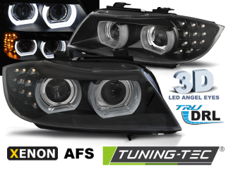 Přední světla BMW E90 / E91 09-11 XENON LED DRL černá s AFS