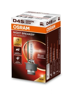 Xenonová výbojka D4S Osram Xenarc Night Breaker Laser +220% 42V 35W 66440XN2