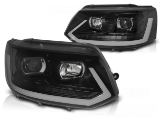 PŘEDNÍ SVĚTLA VW T5, 2010-2015, ČERNÁ S LED DYNAMICKÝM BLINKREM