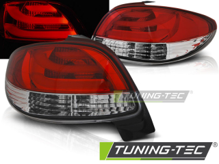 Zadní světla Peugeot 206 98-07 - bílá/červené LED BAR