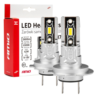 LED žárovky H7 AMIO H-mini, bílé 6500K | 2300 LM, 2 ks