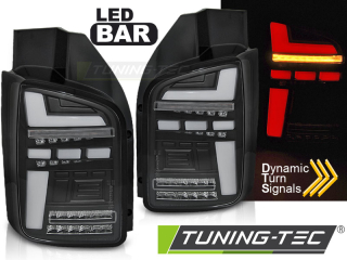 Zadní světla VW T5 10-15 dvojité dveře - černá LED BAR SEQ