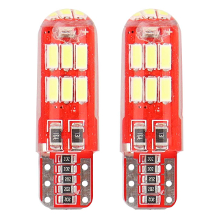 LED žárovky W5W T10 AMIO CAN-BUS 15 SMD LED, bílé 6000K, 2 ks