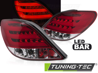 Zadní světla Peugeot 207 05/06-06/09 3D/5D červená/bílá LED BAR