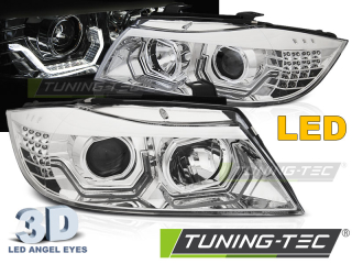 Přední světla BMW E90/E91 05-08 3D AE LED chrom H7+H1
