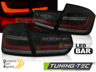 ZADNÍ SVĚTLA, LED SVĚTLOMETY, LAMPY BMW F30 2011-2018, LED BAR, SEQ, ČERNÉ KOUŘOVÉ