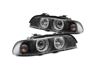 Přední světla BMW E39 LCI 00-03 XENON ANGEL EYES černé