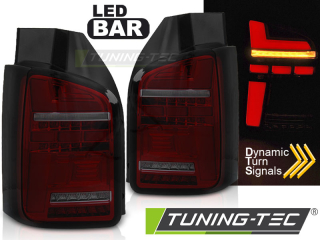 Zadní světla VW T6 15-19 dvojité dveře - červená/kouřová LED BAR SEQ