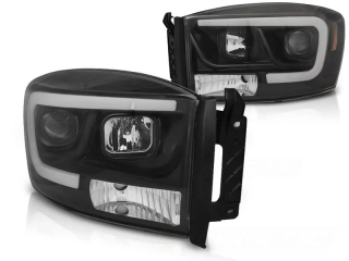 Přední světla Dodge Ram 06-08 Angel Eyes - černá TUBE LIGHT