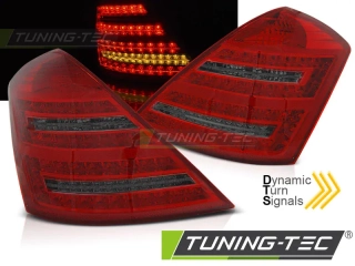 ZADNÍ SVĚTLA MERCEDES W221 S-KLASA, 2005-2009 S LED DYNAMICKÝM BLINKREM, RED/SMOKE