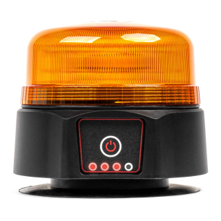LED maják AKU, magnet, oranžový, E9, 12/24V AMIO, 36 LED