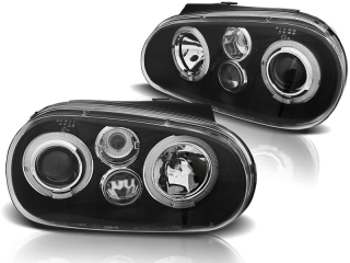 PŘEDNÍ SVĚTLA VOLKSWAGEN GOLF 4, 1998-2003, ANGEL EYES, ČERNÉ BLACK 