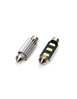 LED sufitové žárovky s chladičem 3 SMD LED , 41 mm, bílé - 2KS