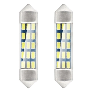 Sufitové LED žárovky 15 SMD LED, 39 mm, bílé - AMIO