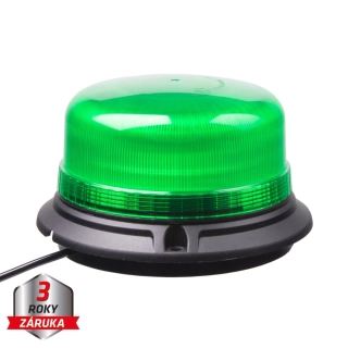 LED maják, 12-24V, 36xLED zelený, magnet, ECE R10