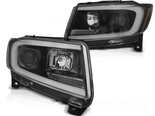 Přední světla Jeep Grand Cherokee 11-13 - černá TUBE LIGHT SEQ