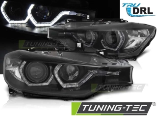 Přední světla BMW F30 / F31 LCI 15-18 ANGEL EYES LED DRL černá