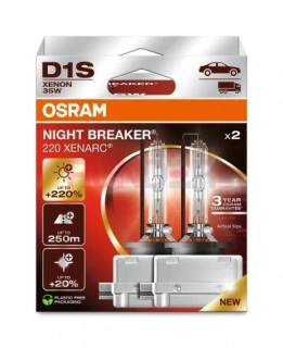 Xenonová výbojka D1S Osram Xenarc Night Breaker Laser +220% 12V/24V 35W, 2ks