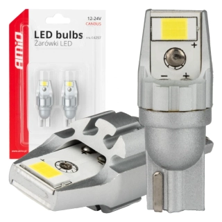 LED žárovky W16W T15 AMIO CAN-BUS 2 SMD LED, bílé 6000K, 2 ks