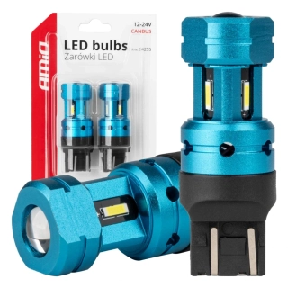 LED žárovky CANBUS T20 7443 W21/5W 4SMD 1860 Bílá 12V 24V AMiO-04255