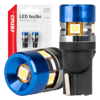 LED žárovky CANBUS T10 W5W 5SMD 3030 White 12V/24V AMiO