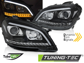 Přední světla Mercedes Benz W164 ML M-CLASS 09-11 TUBE LIGHT SEQ černá