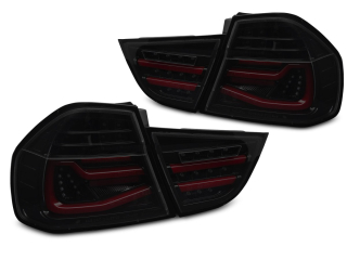 Zadní LED světla BMW E90 2009-2011 ČERNÉ KOUŘOVÉ SEQ