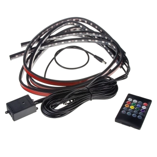 LED podsvětlení vnitřní/vnější RGB 12V, IR , 4 pásky