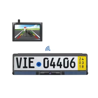 SET bezdrátový digitální kamerový systém s kamerou v SPZ se solárním napájením a monitorem 4,3"