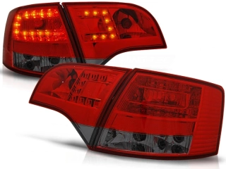 Zadní světlomety, světla, lampy LED Audi A4, 2005-2008, combi, kouřové, červené