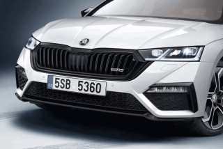 Rámeček přední masky RS perleťově černý lesk Škoda Octavia IV, originál