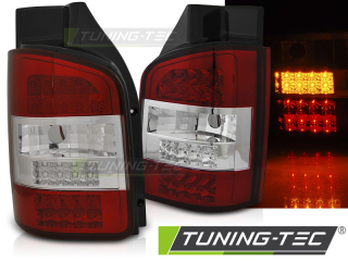 Zadní světla VW T5 03-09 dvojité dveře - červená/bílá LED