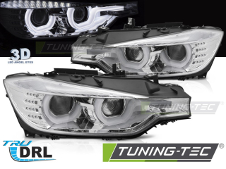Přední světla s U-TYPE LED BMW F30/F31 2011-2015 chrom