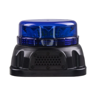LED maják, 12-24V, 12x3W se zvukovou signalizací, modrý, fix
