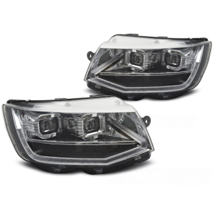 Přední LED TUBE světla CHROMOVÁ DRL SEQ Volkswagen T6 2015-2019
