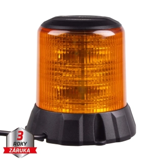 Robustní oranžový LED maják, černý hliník, 96W, ECE R65