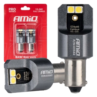 LED žárovky FULL CANBUS PRO T4W BA9S 4x3030 SMD bílé 12V/24V AMIO( 2ks)