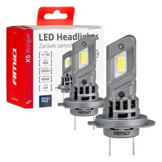 LED žárovky H7 AMIO LED X5 Winger Series, bílé 6000K | 4200 LM, 2 ks CANBUS