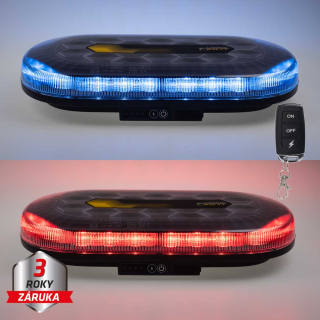 AKU LED rampa modrá/červená, 48xLED, magnet, 328mm, ECE R65 R10