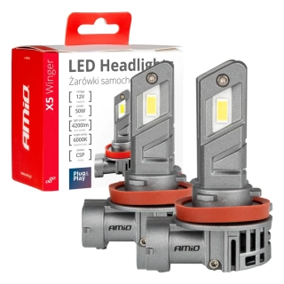 LED žárovky X5-series WINGER H8 H9 H11 6000K max 50W AMIO-03947
