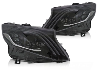 Přední FULL LED světla Mercedes Vito W447, 2014-2023, DRL, SEQ, černé