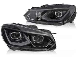 Přední světla, VW Golf 6 2008-2013, FULL LED, černé