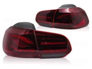 Zadní LED světla, světlomety, lampy VW Golf 6, 2008-2013, OLED, SEQ, červené
