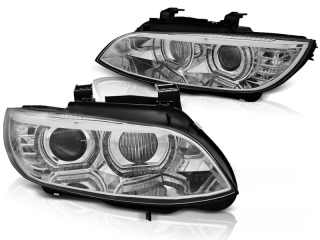 Přední světla BMW E92,93, 2006-2010 3D Angel eyes, chromové