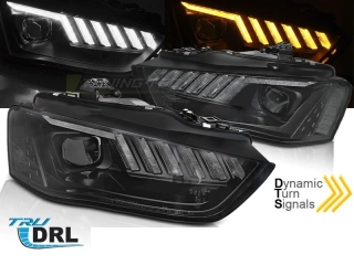 Přední světla, světlomety, lampy Audi A4 B8, 2012-2015, LED, SEQ, černé