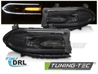 Přední světla Dodge Charger 14-23 černé TRU LED DRL