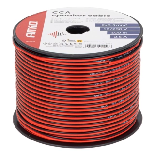 Dvoužilový reproduktorový kabel AMIO 2x0.5 mm² (100 m)